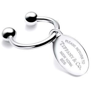 Authentic Tiffany & Co. Return to Tiffany Oval Tag Screwball Key Ring
